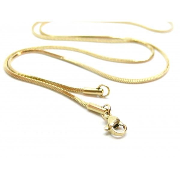 Collier Serpent Cube 50 cm MAILLE 1.5mm – Acier Inoxydable 304 Doré à l'or fin 18K IONIQUE