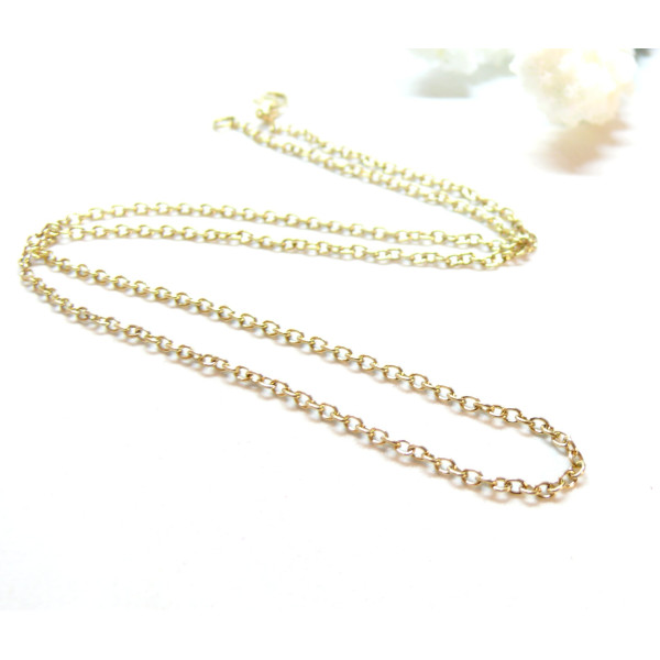 Colliers 45 cm, maille Jaseron 1.9 mm, Acier Inoxydable 304 finition Doré Placage PVD