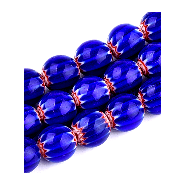 Perles Rondes en Verre 10 mm – Millefiori Fait Main