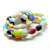Perles Ovale 8 par 6mm, Verre Millefiori Multicolores