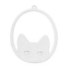 Estampes, pendentifs Chat 38 mm, métal coloris Argenté