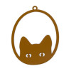 Estampes, pendentifs Chat 38 mm, métal coloris Marron Moutarde