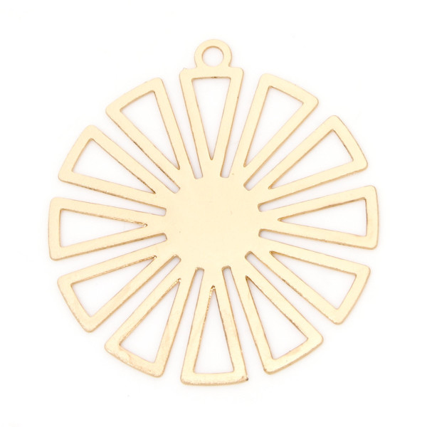 Estampes, pendentifs Géométrique 26 mm, métal coloris Doré