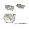 pendentifs Medaillon Love biface viel argent  pour création de bijoux