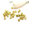 Perles forme Rondelles 3 par 2mm, Pierre de lave métallisé finition Doré