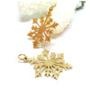 Pendentif avec anneau, Flocon de Neige 26mm, Acier Inoxydable 304, finition Doré