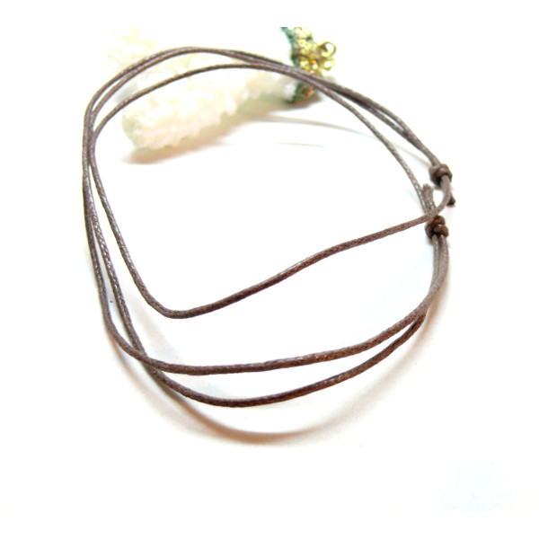 Colliers Réglable, Corde Cirée 1 mm, coloris Marron