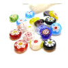 Perles Intercalaire Fleur Verre 10mm,  Millefiori fait Main