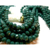 Perles à facettes, rondelles en verre 8 par 6mm coloris Vert Fonce