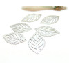 Estampes, Pendentifs Feuille 24mm, Acier Inoxydable 304 finition Argenté