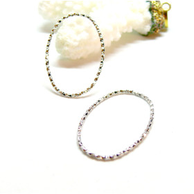 Pendentifs, connecteurs Ovale martelés 31 par 20mm, Acier Inoxydable 304 finition Argenté