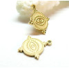 Pendentifs Amulette, Oeil de la protection Boho 16mm, Acier Inoxydable 316L, finition Doré à l'or fin 18K, Placage IONIQUE