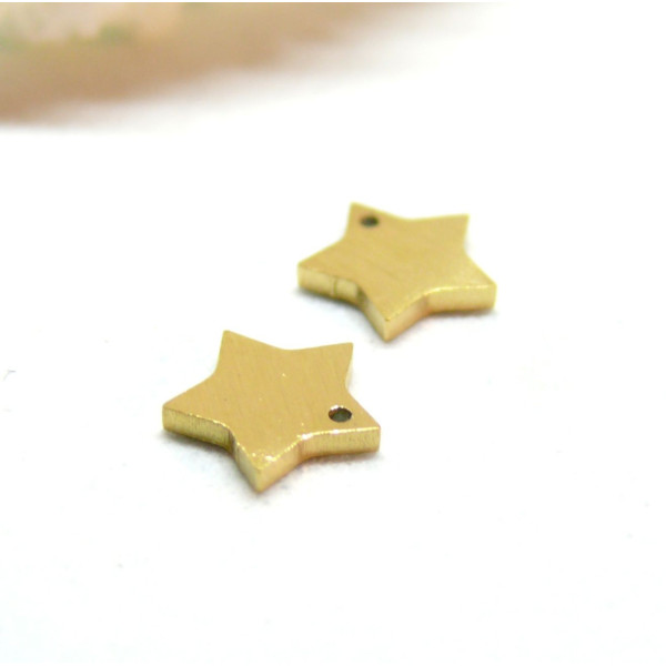 Pendentifs Étoile 6mm – Acier Inoxydable 304 Finition Doré, Placage Ionique