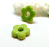 Pendentifs forme fleur 16mm, Verre coloris Vert