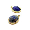 Pendentif  Lapis lazuli facettée 10 par 15mm,  Acier Inoxydable 304 finition Doré, PVD