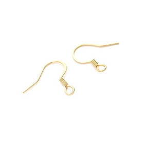 Boucles d'oreille Crochets 19 mm, Acier Inoxydable 304, finition Doré à l'or fin 18K