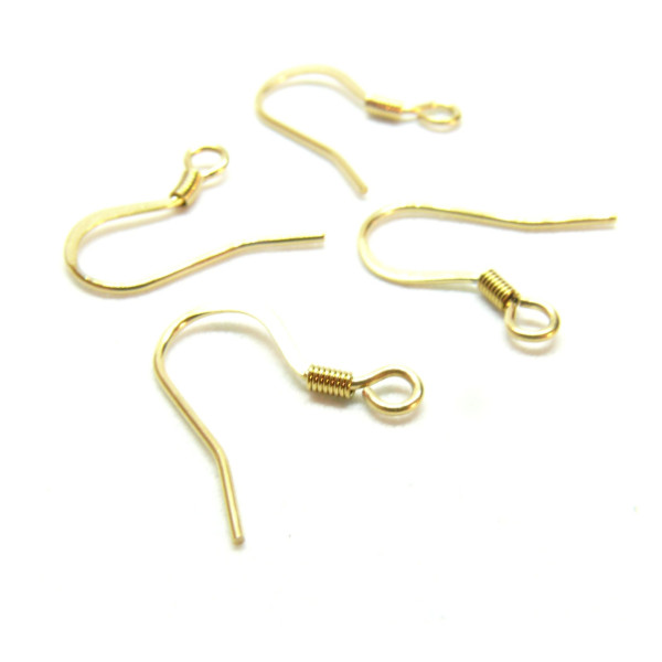 Boucles d'oreille Crochets 19 mm, Acier Inoxydable 304, finition Doré à l'or fin 18K