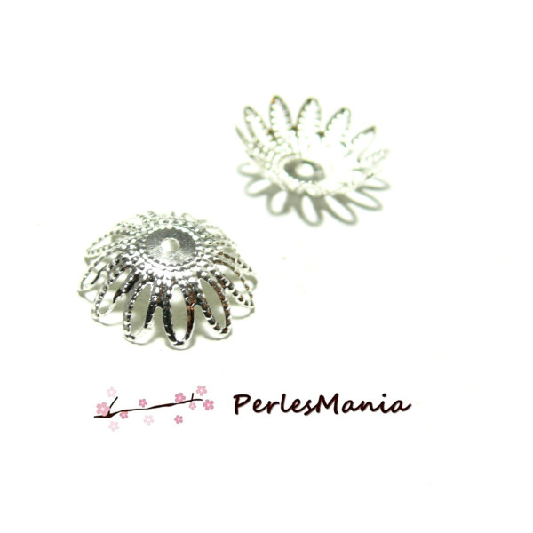 coupelles, calottes, caps, filigrane, ARGENT VIF, 18 par 4mm