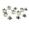 coupelles, calottes, caps, FLEUR, Argent Vif 14x5mm