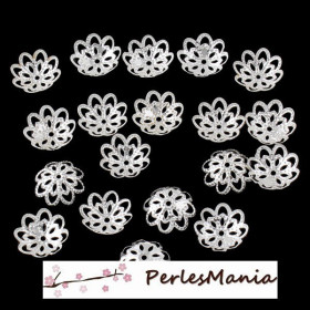coupelles, calottes, caps, filigrane, ARGENT VIF, 12 par 3mm