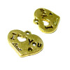 pendentifs Coeurs I Love you métal couleur Doré Antique