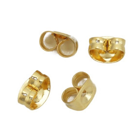 Embouts Poussoirs, fermoirs pour Boucles d’Oreilles – Acier Inoxydable 304 – Finition Dorée à l’Or fin 18K