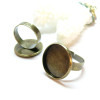 Supports de Bagues, pour Cabochons rond 12mm, laiton coloris Bronze