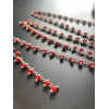 Chaine Perles de rocaille 1mm ROUGE, chaine finition Argenté