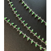 Chaine Perles de rocaille 1mm VERT Clair, chaine finition Argenté