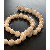 Lot de 6 Perles Rondes Plates 11x7mm – Corail Éponge Blanc