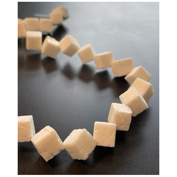 Perles Cubes diagonale 12mm, Corail éponge BLANC