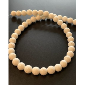 Perles Rondes 14mm, Corail éponge BLANC