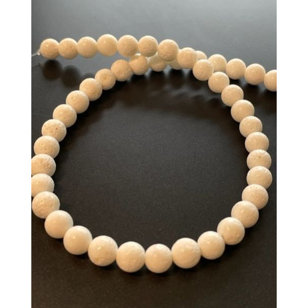 Perles Rondes 14mm, Corail éponge BLANC