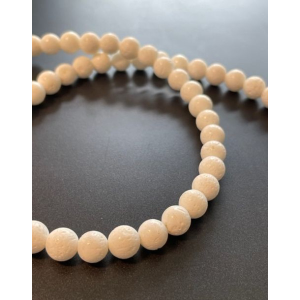 Perles Rondes 14mm, Corail éponge BLANC