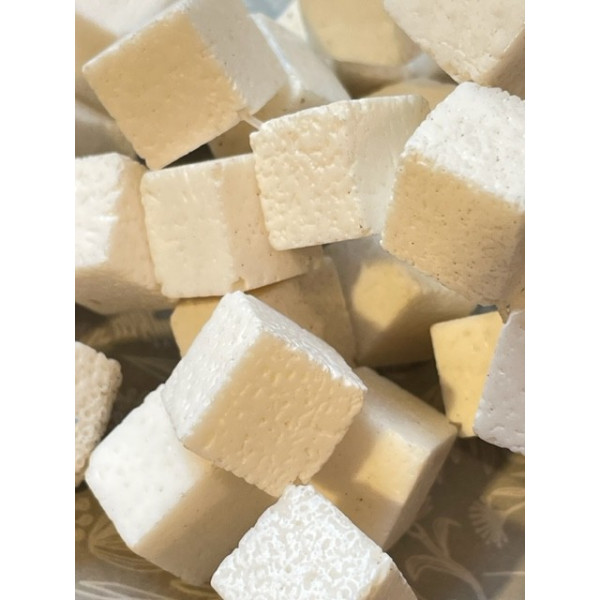 Perles Cubes diagonale 12mm, Corail éponge BLANC
