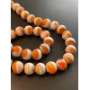 Perles Rondes 12mm, Coquillage Naturel, Nacre coloris Orange