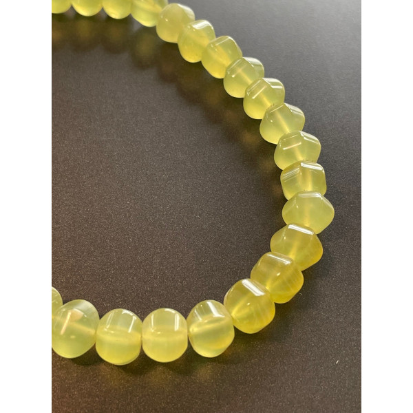 Perles Rondelles facettée forme Lanterne 10 par 8mm, Jade Citron