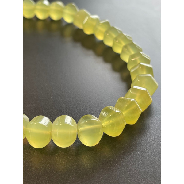Perles Rondelles facettée forme Lanterne 10 par 8mm, Jade Citron