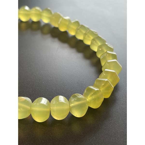 Perles Rondelles facettée forme Lanterne 10 par 8mm, Jade Citron