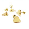 Boucles d' oreille, Puce Coeur avec attache et embouts, Acier Inoxydable 304 finition Doré, placage IONIQUE
