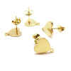 Boucles d' oreille, Puce Coeur avec attache et embouts, Acier Inoxydable 304 finition Doré, placage IONIQUE