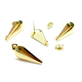 Boucles d’Oreilles Puce Goutte 20mm – Acier Inoxydable 304 Doré 18K avec Anneau d’Attache