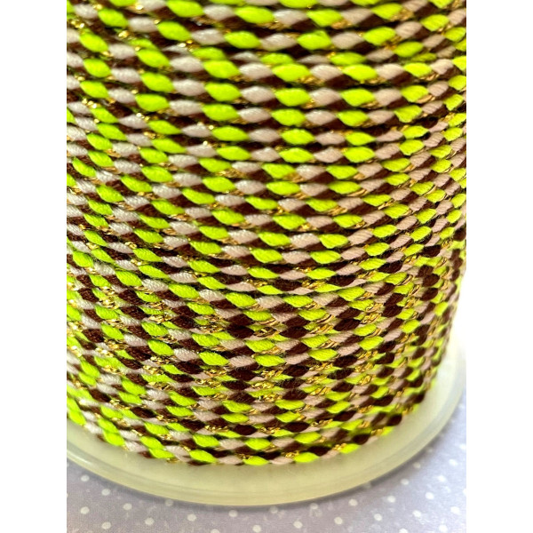 Cordon tressé, fil métallisé doré 1.5mm coloris C18