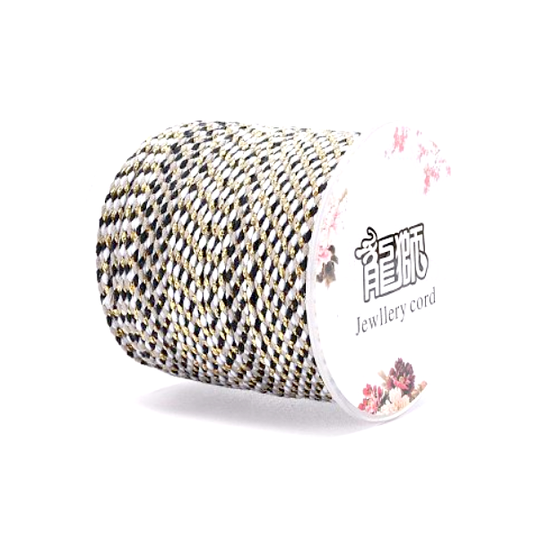 Cordon tressé et fil métallisé doré 1.5mm coloris C08