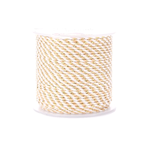 Cordon tressé et fil métallisé doré 1.5mm coloris C09