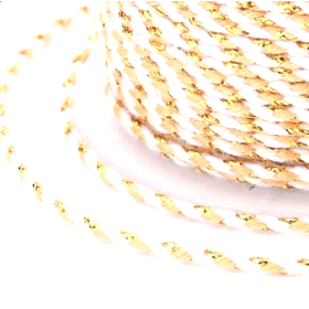 Cordon tressé et fil métallisé doré 1.5mm coloris C09