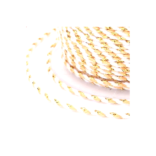 Cordon tressé et fil métallisé doré 1.5mm coloris C09