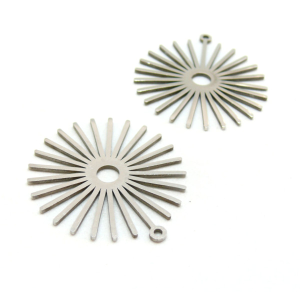 Pendentifs, breloques Forme Géométrique, Art deco, Soleil 30 mm en Acier Inoxydable, pour bijoux raffinés