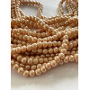 Perles de verre, nacre, champagne, 6mm