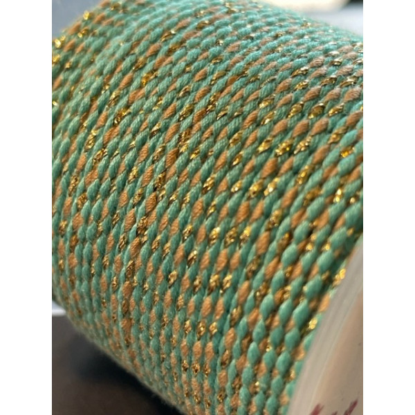 Cordon tressé et fil métallisé doré 1.5mm coloris C21